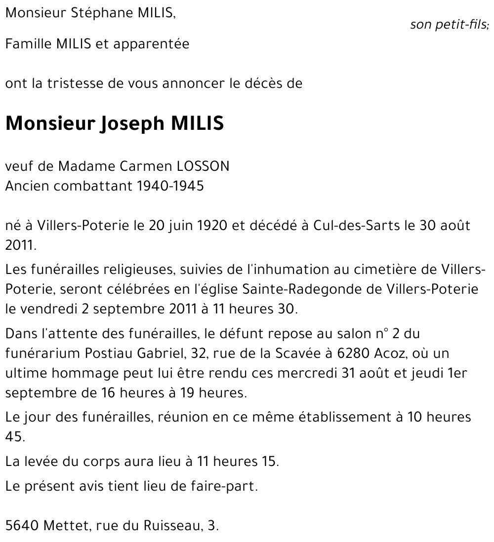 Joseph MILIS