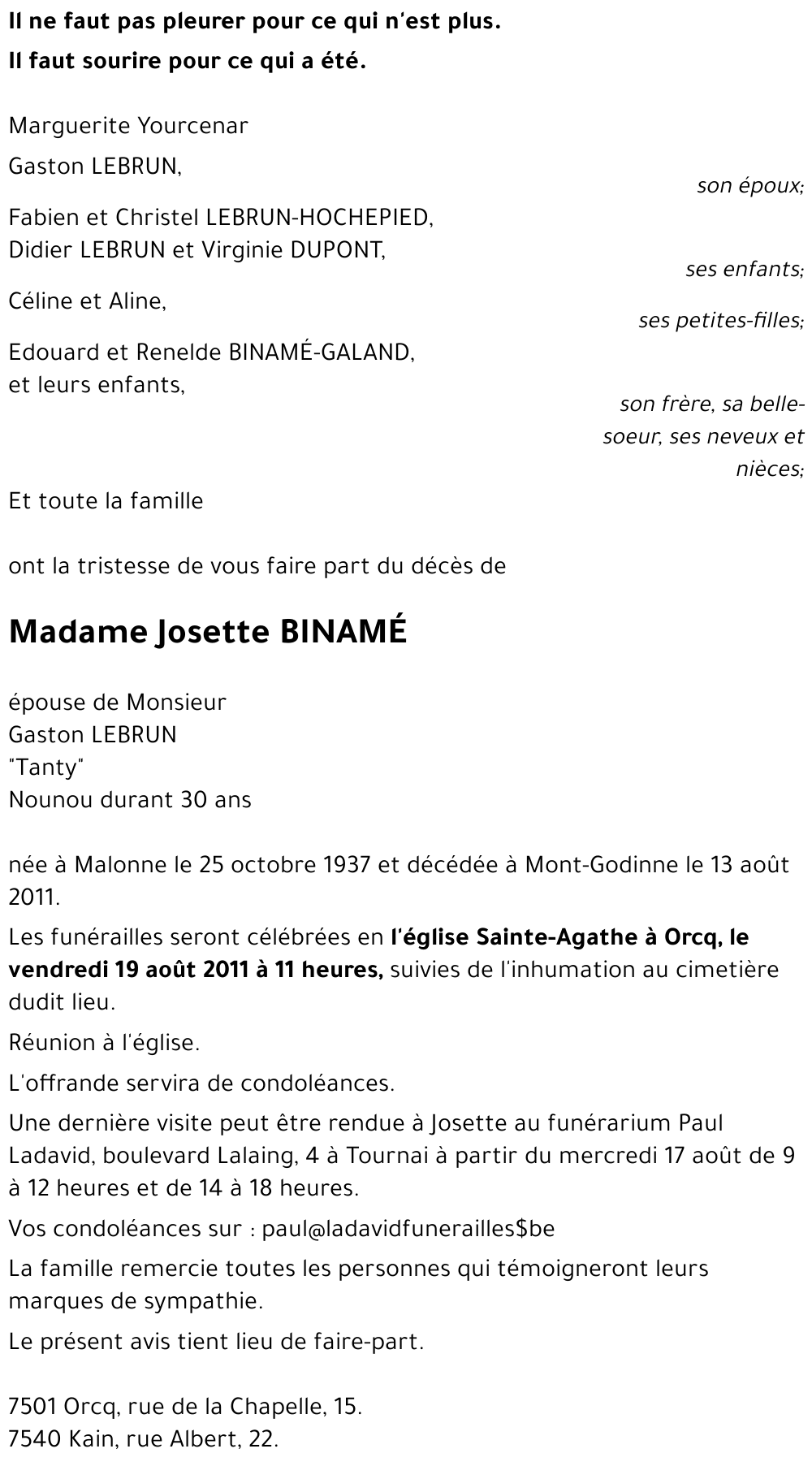 Josette BINAMÉ