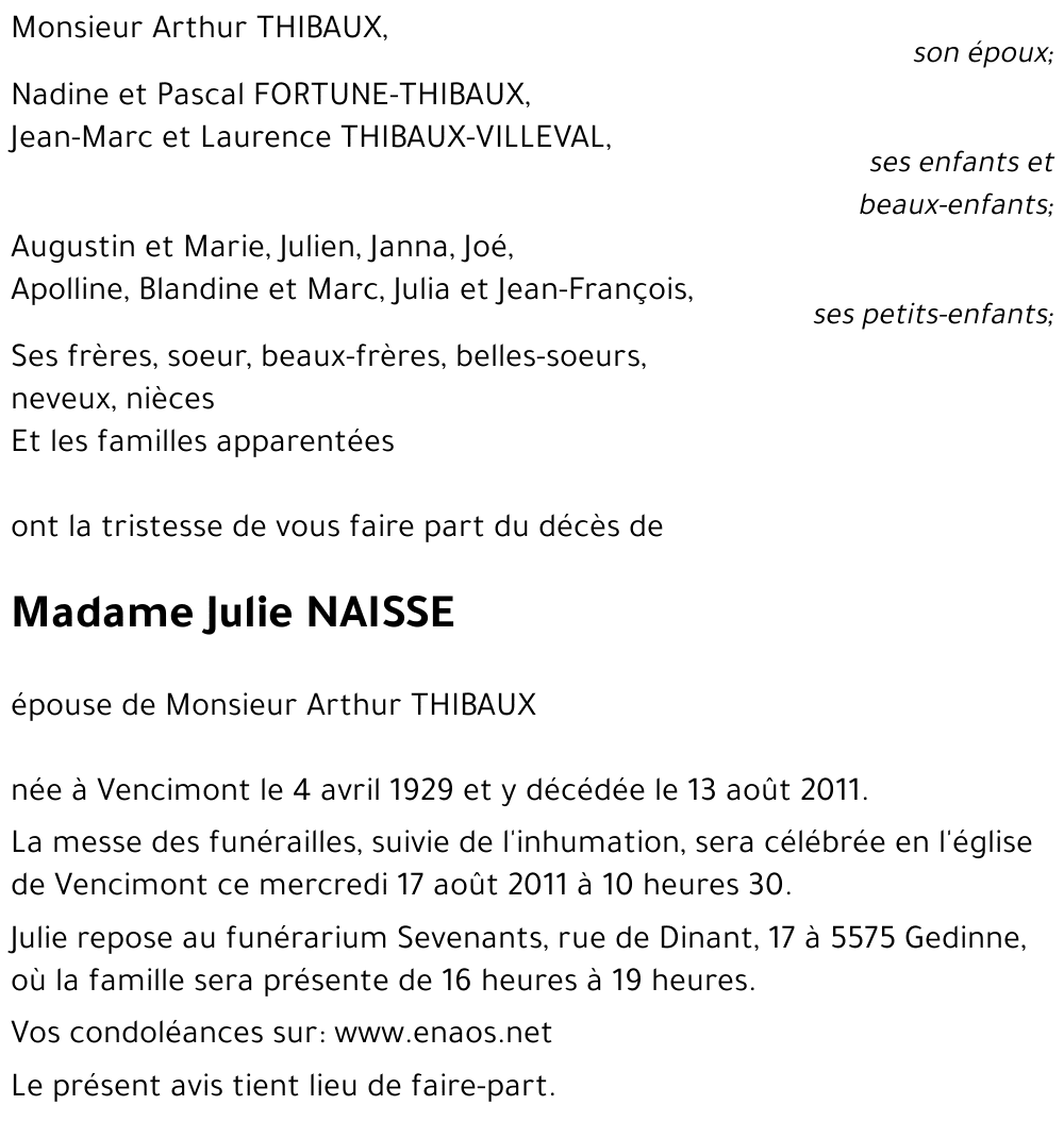 Julie NAISSE