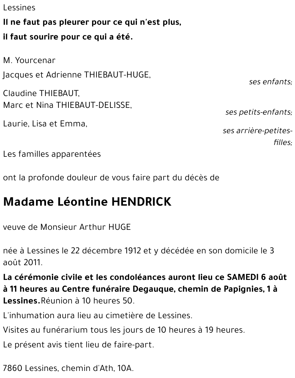 Léontine HENDRICK