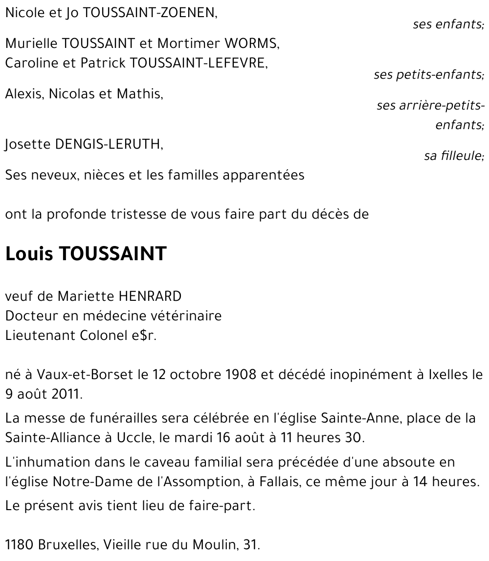 Louis TOUSSAINT