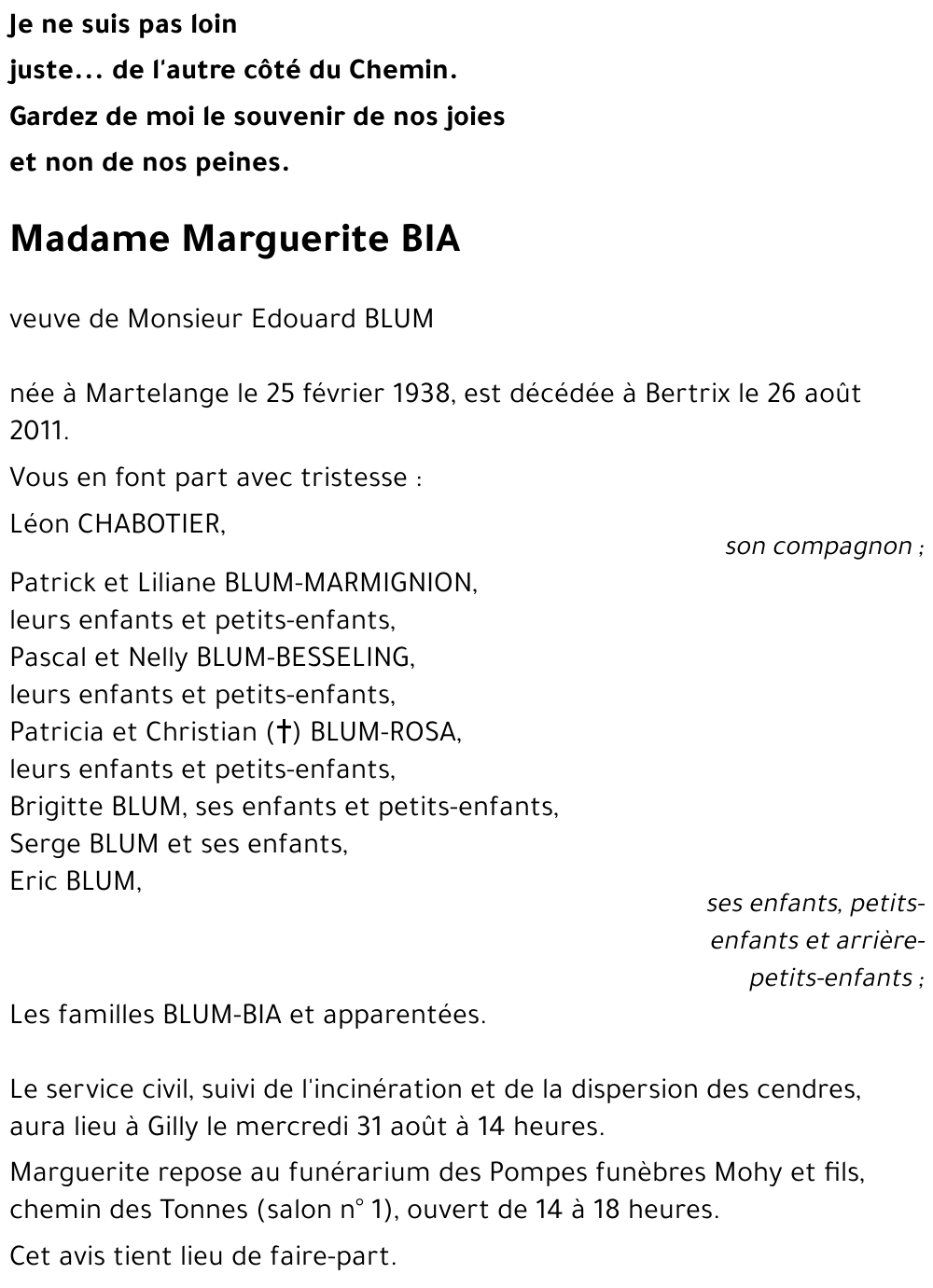 Marguerite BIA