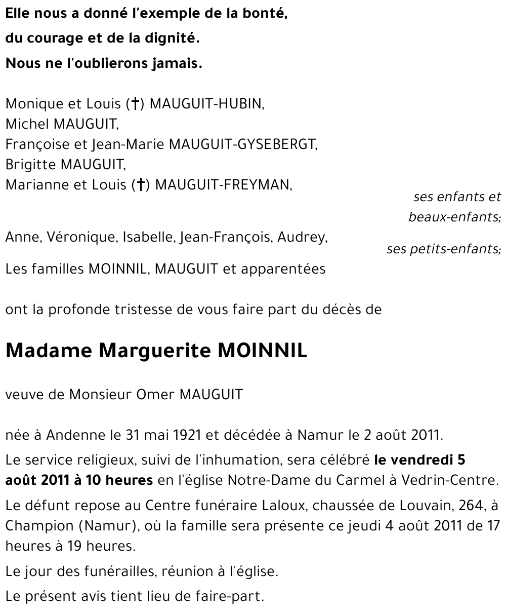 Marguerite MOINNIL