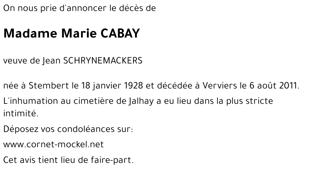 Marie CABAY