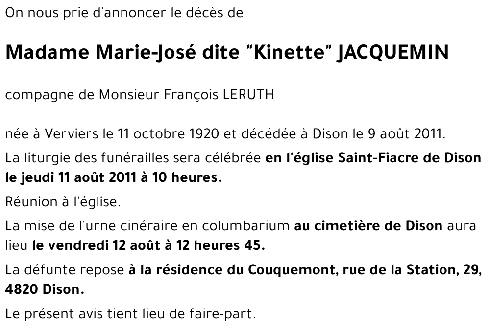 Marie-José dite 