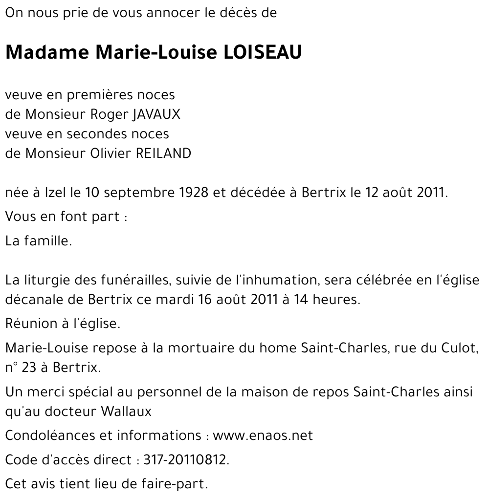 Marie-Louise LOISEAU