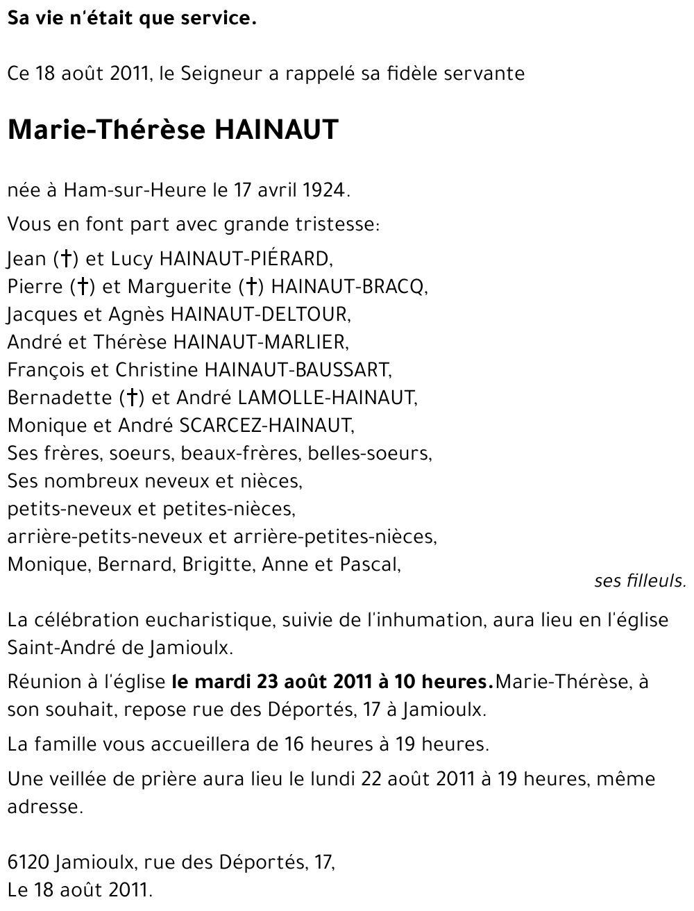 Marie-Thérèse HAINAUT