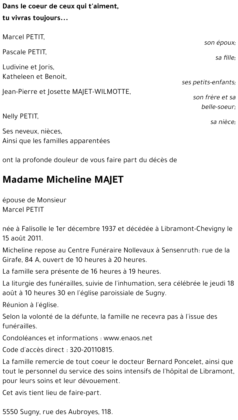 Micheline MAJET