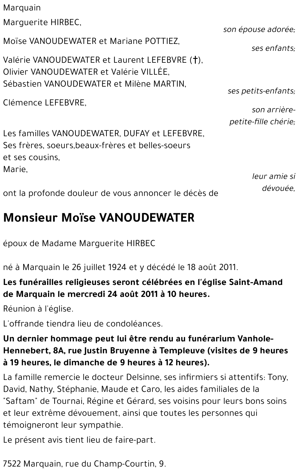 Moïse VANOUDEWATER