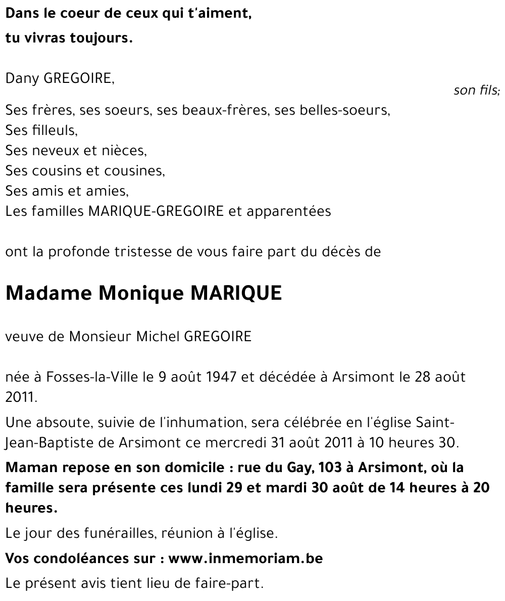 Monique MARIQUE