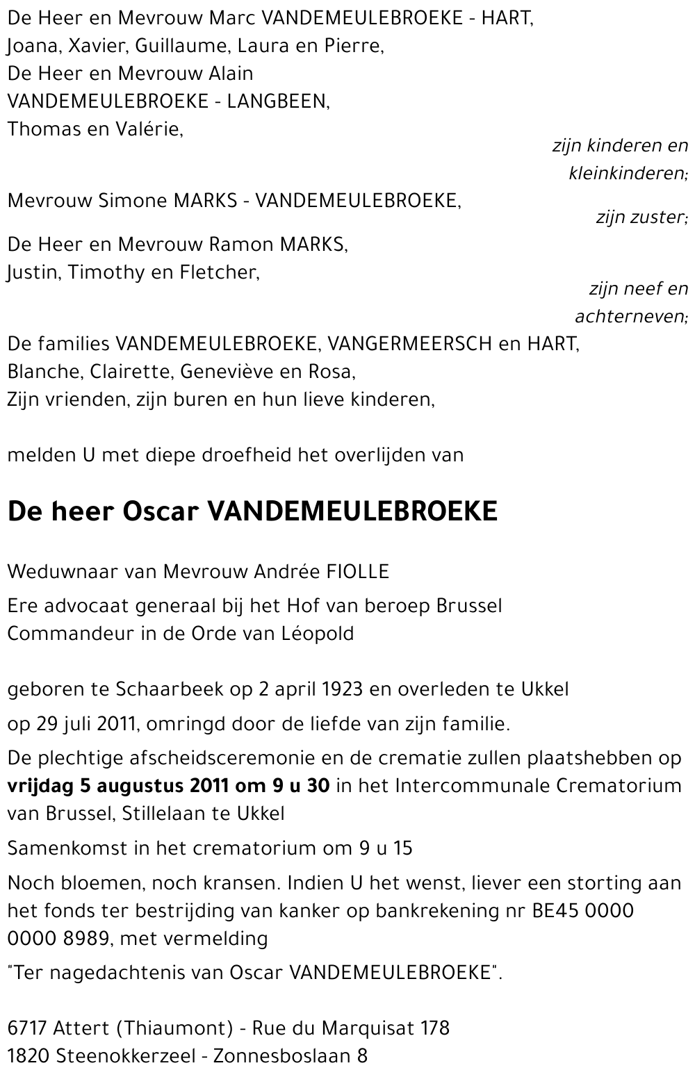 Oscar VANDEMEULEBROEKE