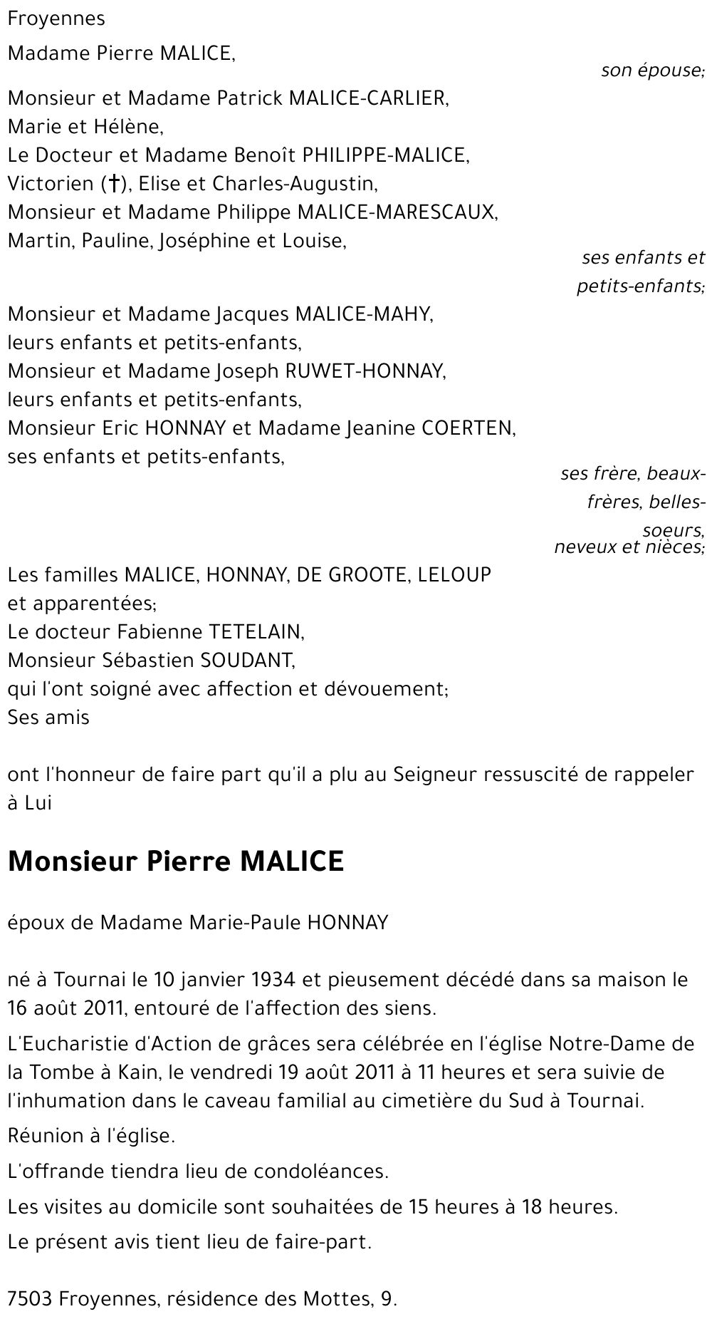 Pierre MALICE