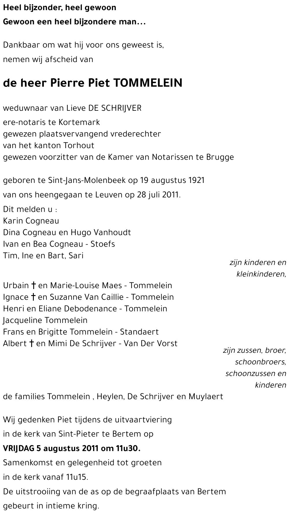 Pierre TOMMELEIN