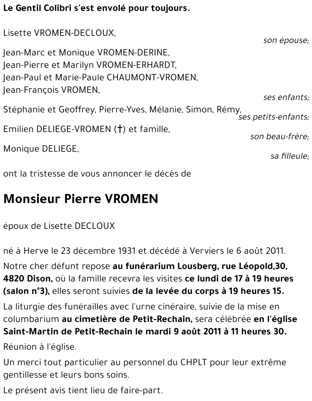 Pierre VROMEN