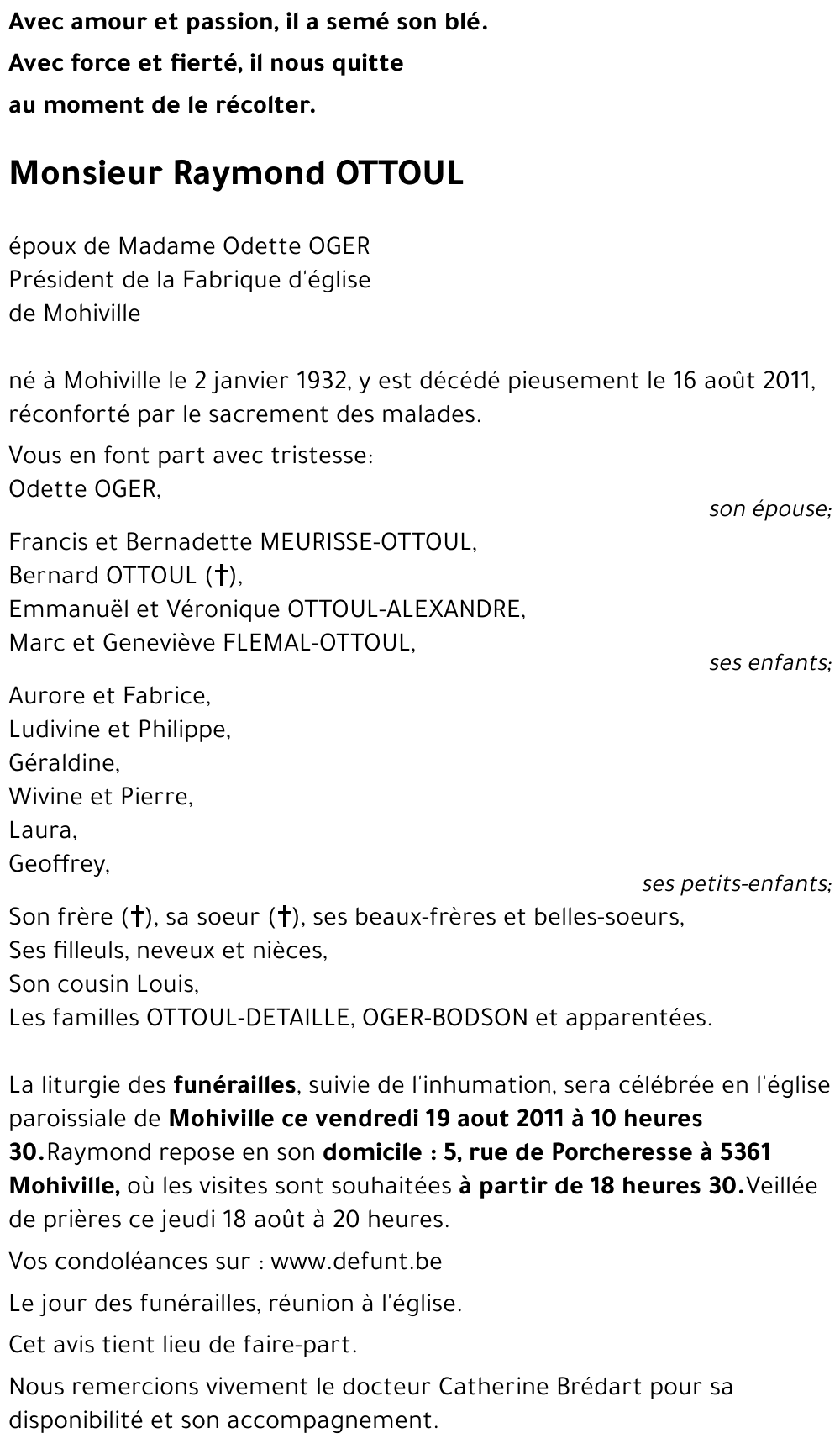Raymond OTTOUL