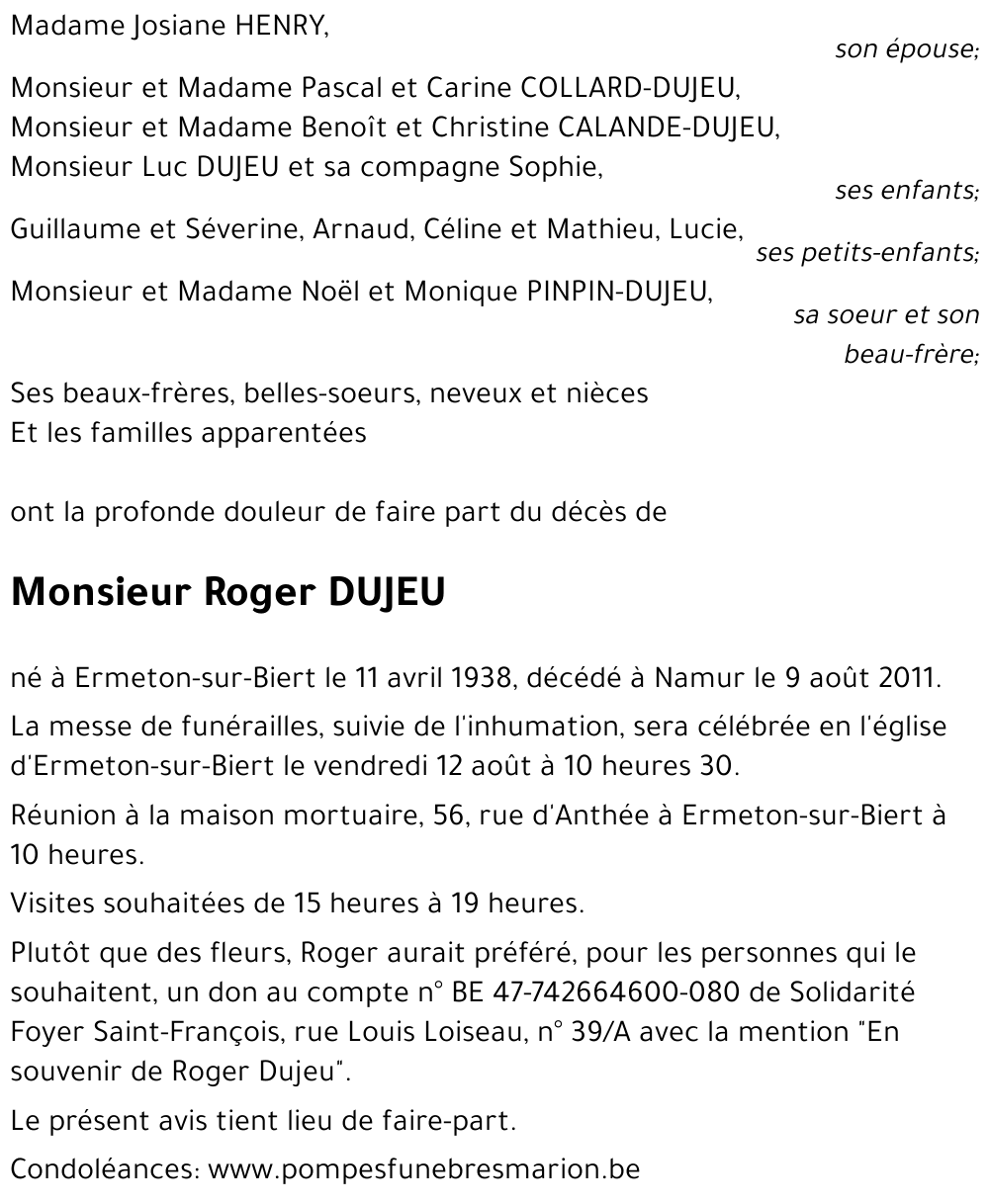 Roger DUJEU