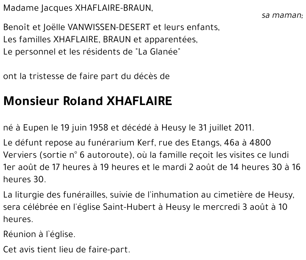 Roland XHAFLAIRE