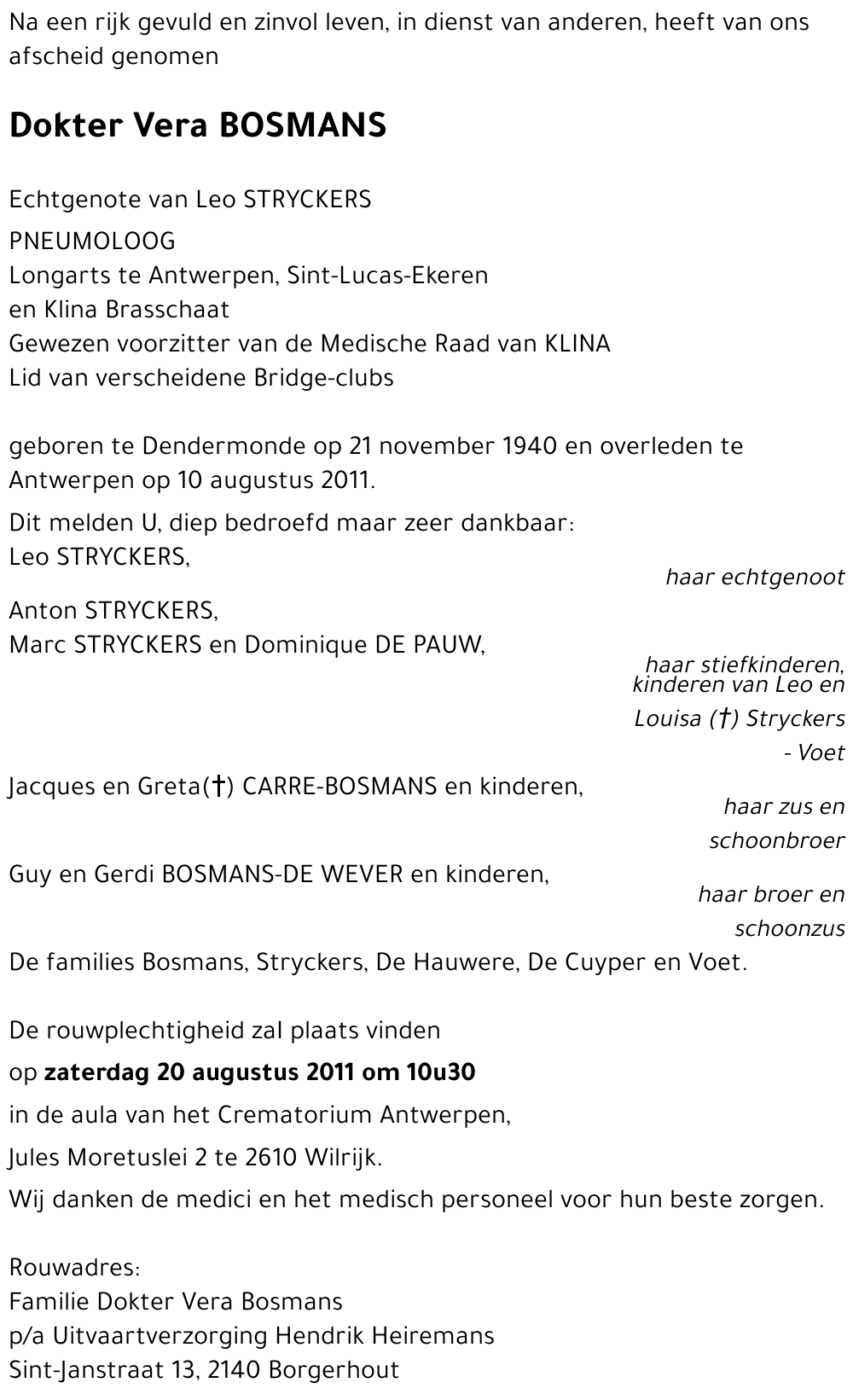 Vera BOSMANS