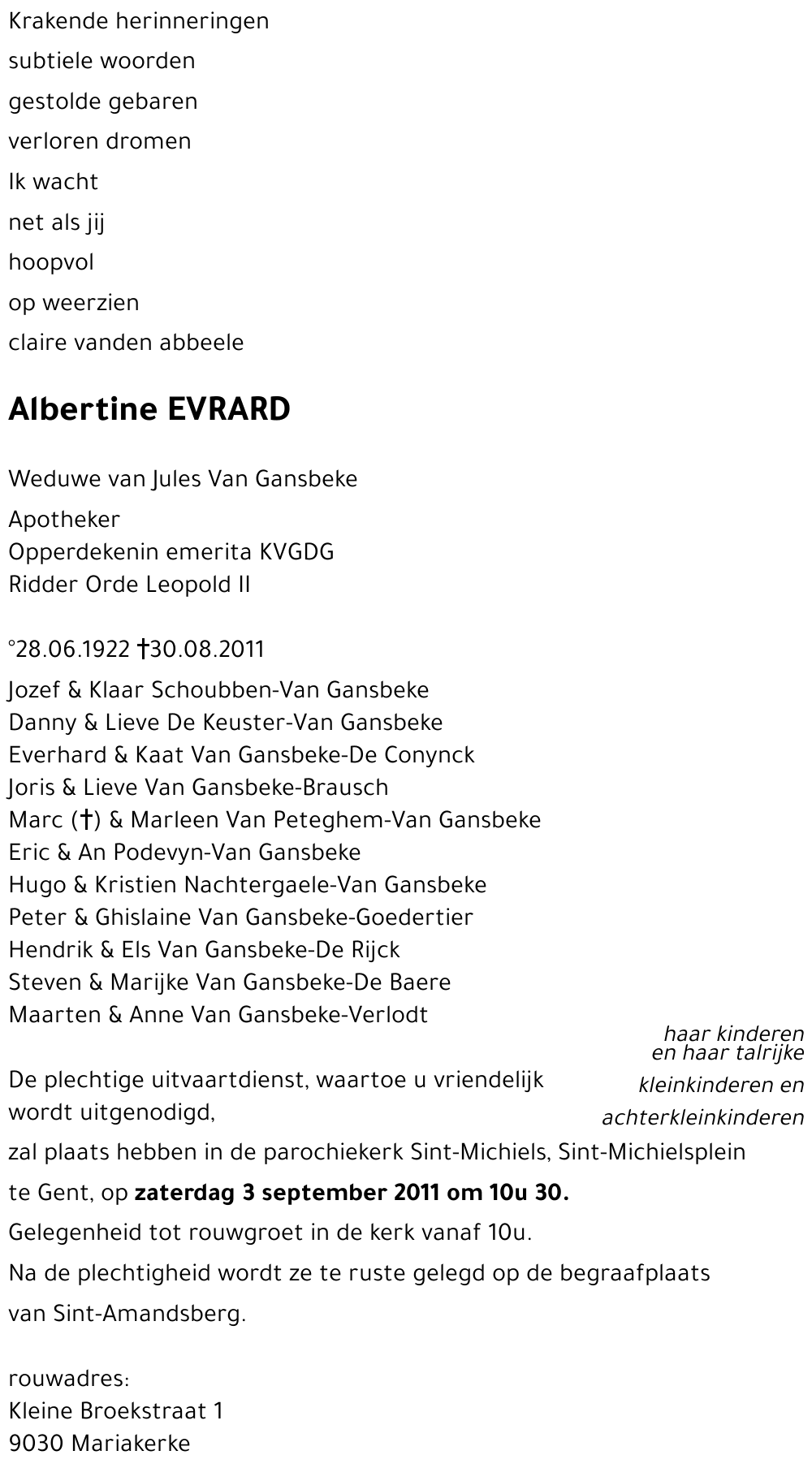 Albertine EVRARD