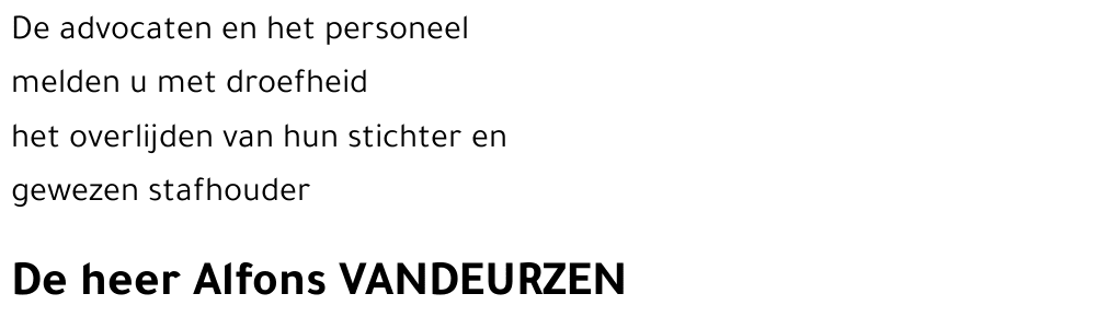 Alfons VANDEURZEN