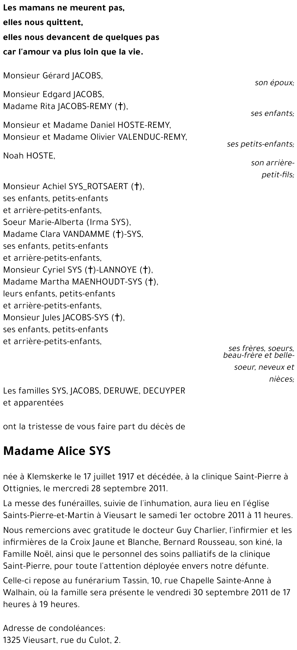 Alice SYS