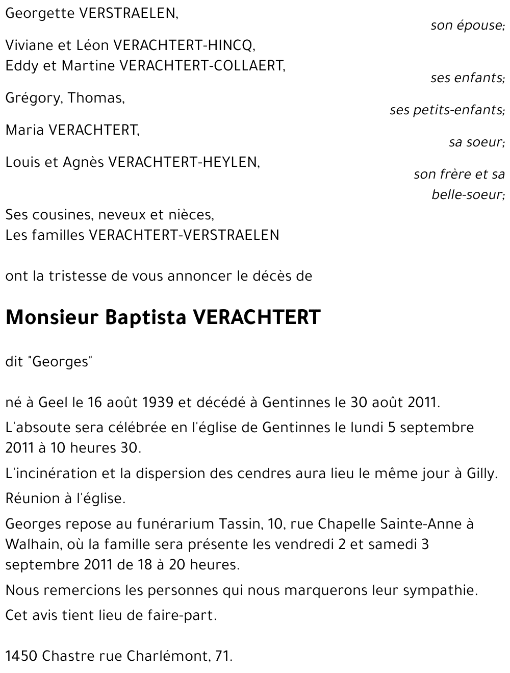 Baptista VERACHTERT