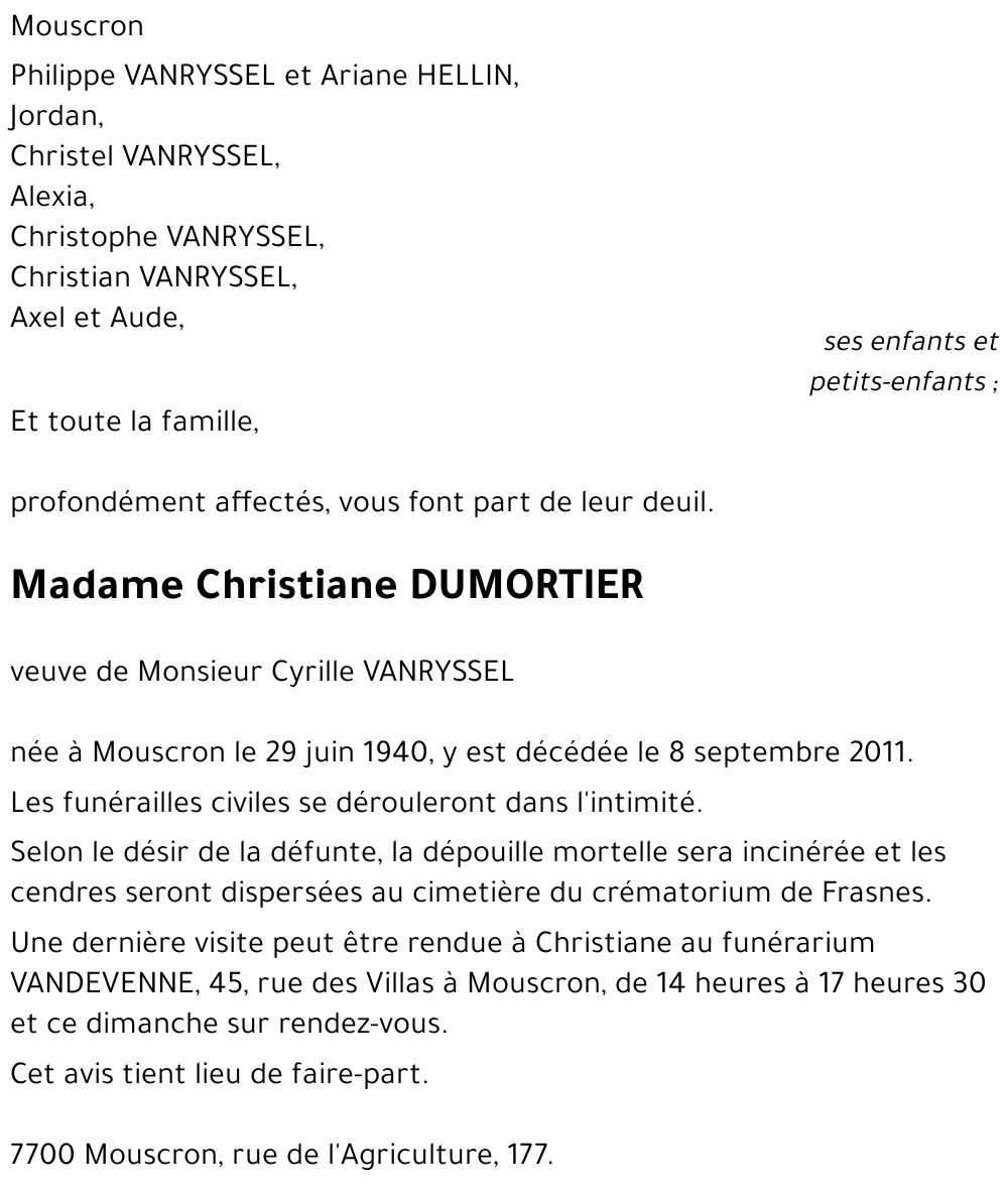 Christiane DUMORTIER