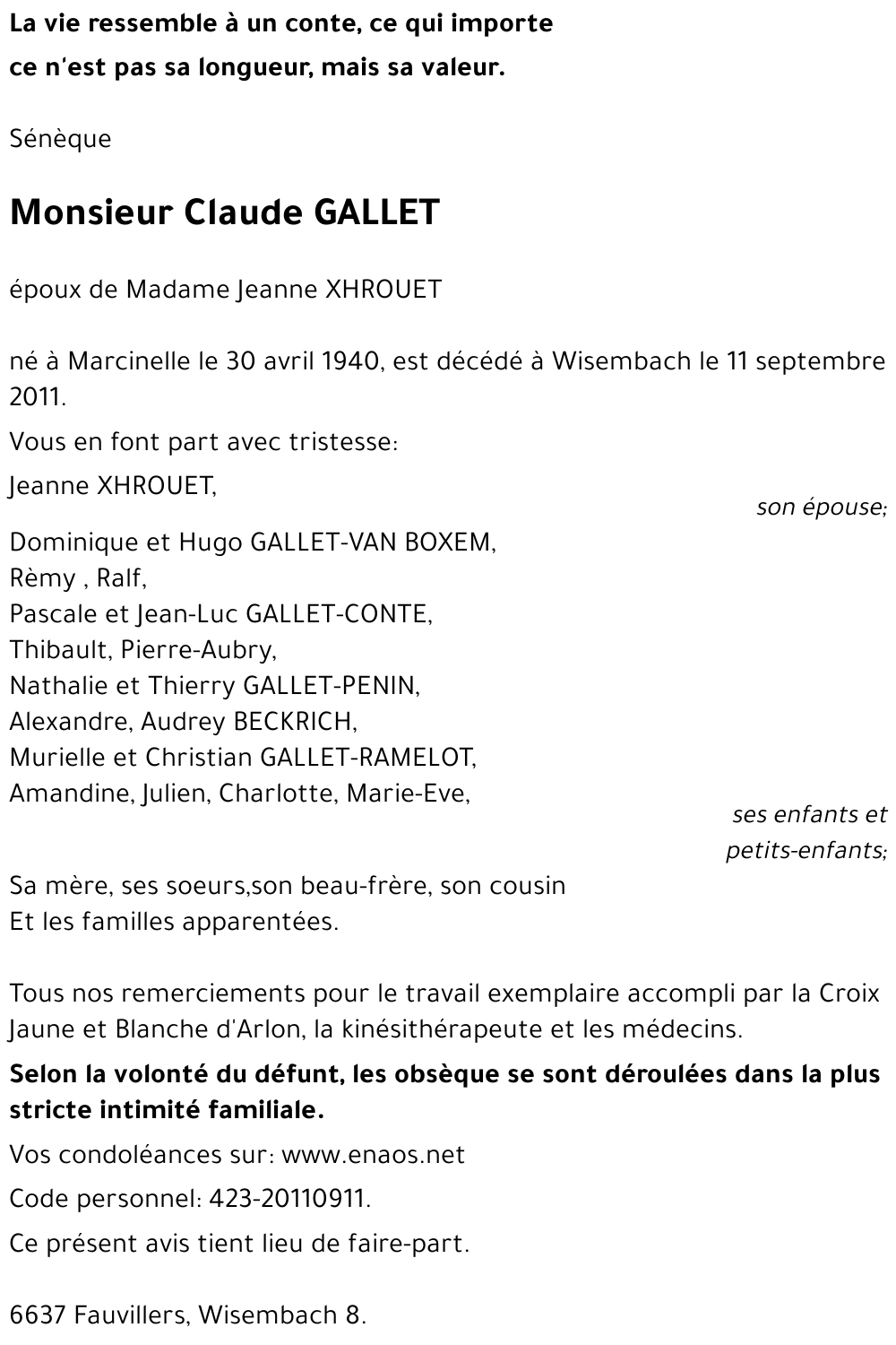 Claude GALLET