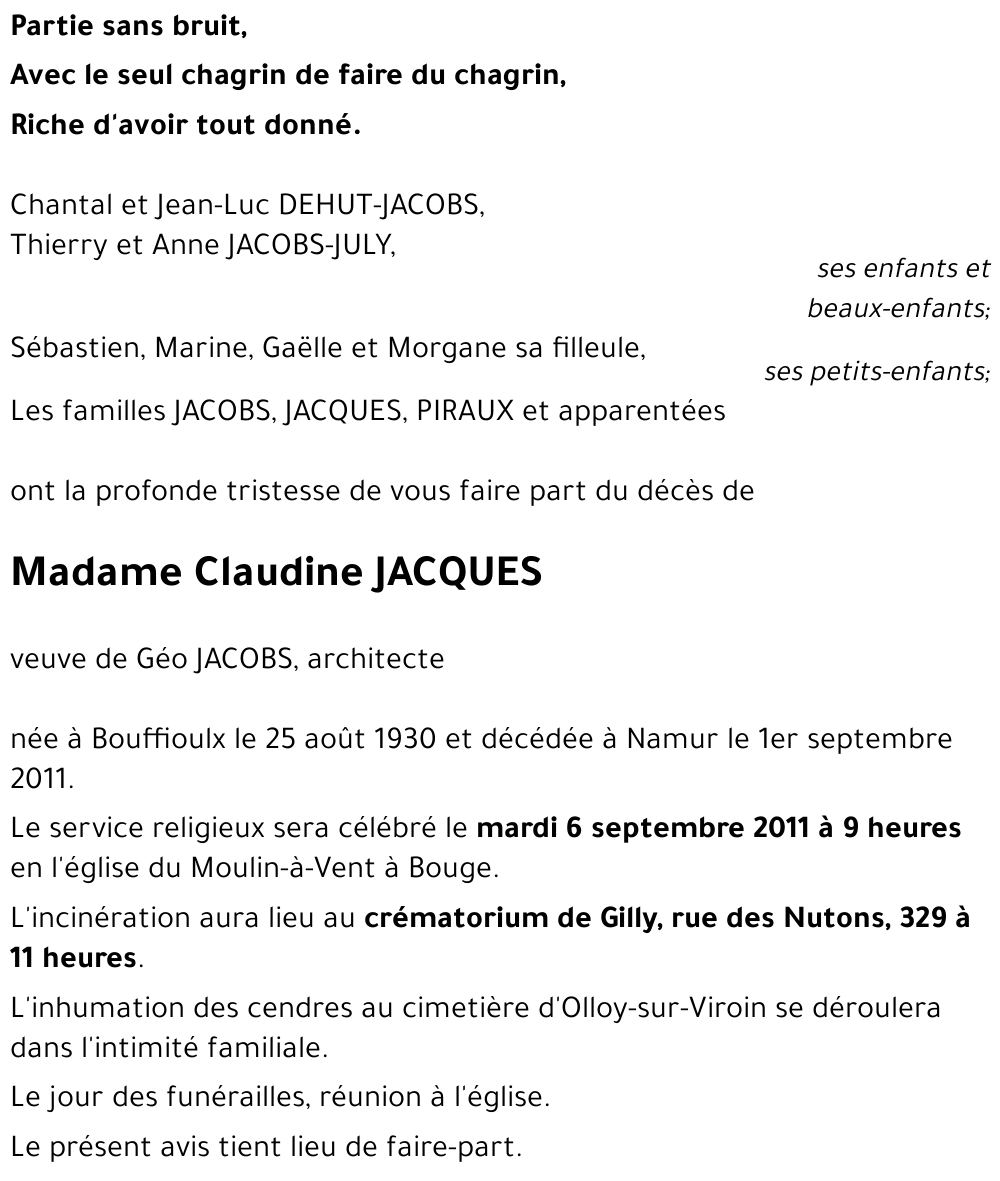 Claudine JACQUES