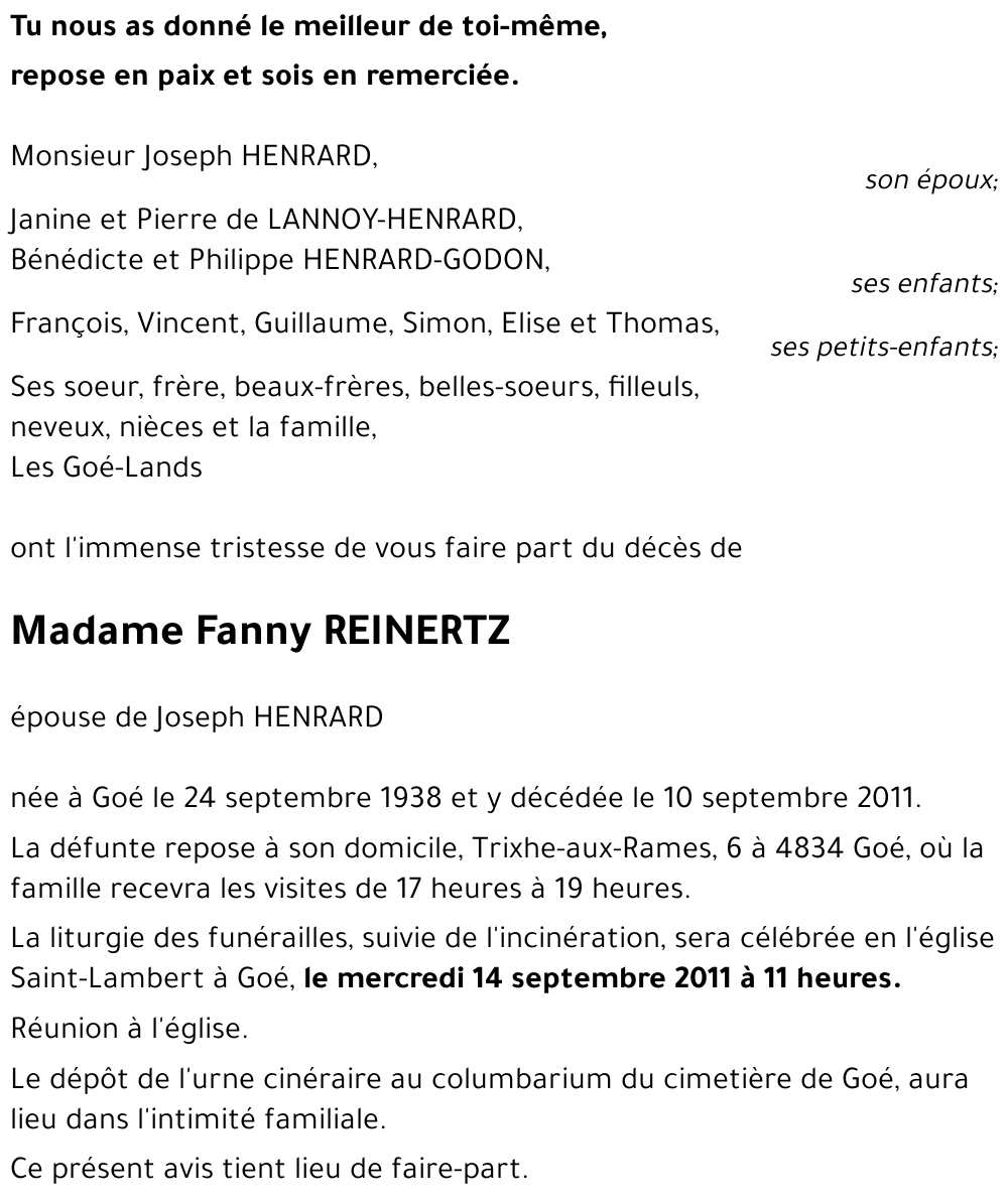 Fanny REINERTZ
