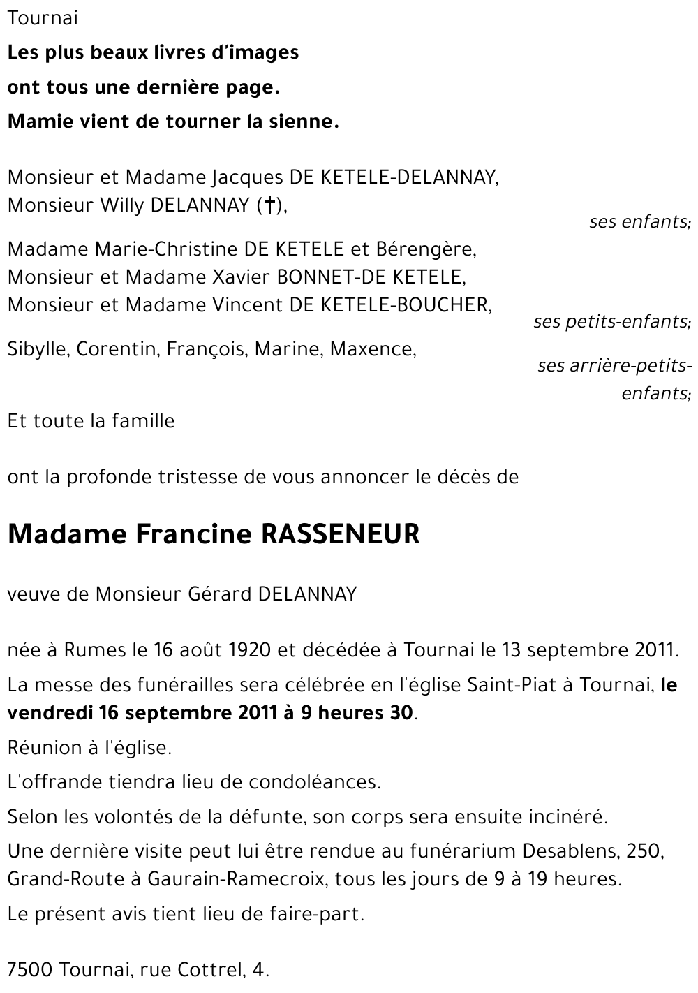 Francine RASSENEUR