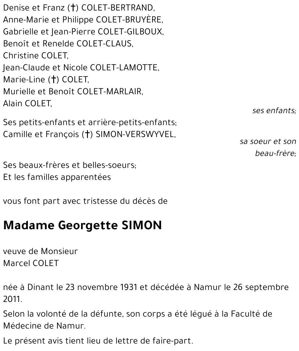 Georgette SIMON