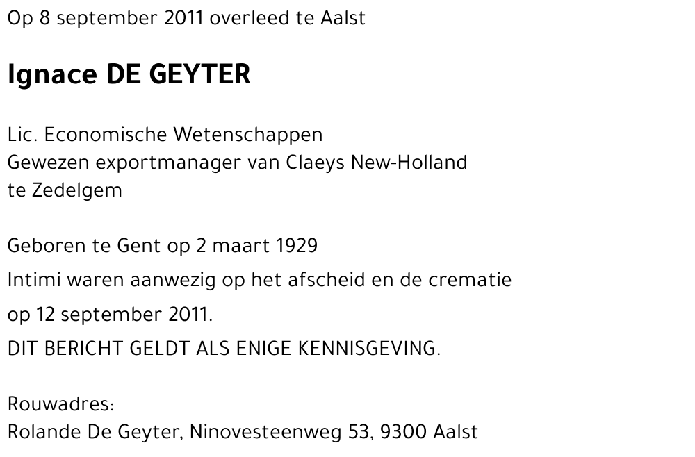Ignace DE GEYTER