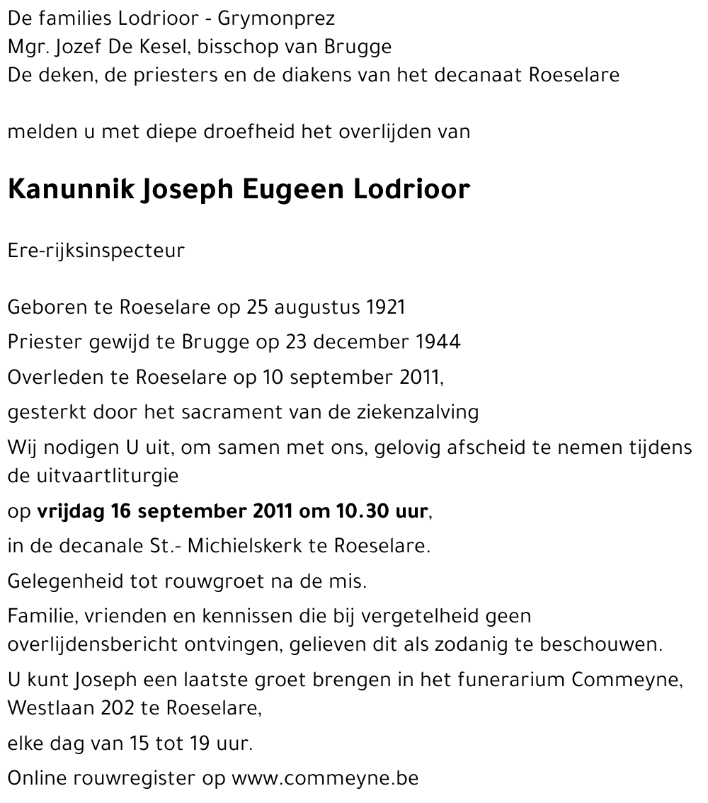 Joseph Eugeen Lodrioor