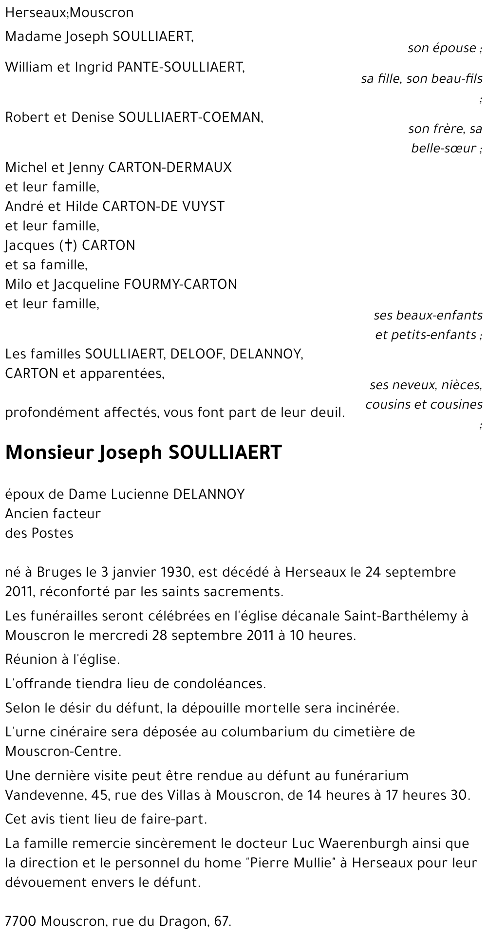 Joseph SOULLIAERT