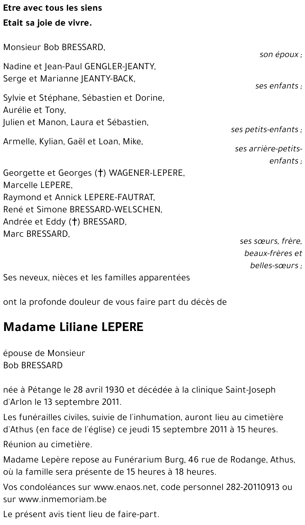 Liliane LEPERE