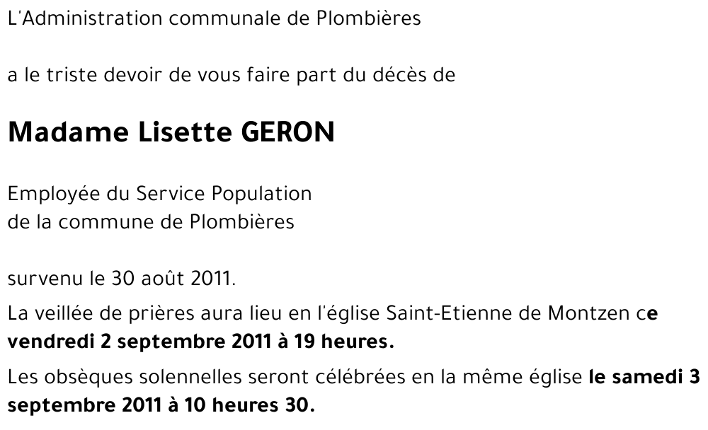 Lisette GERON