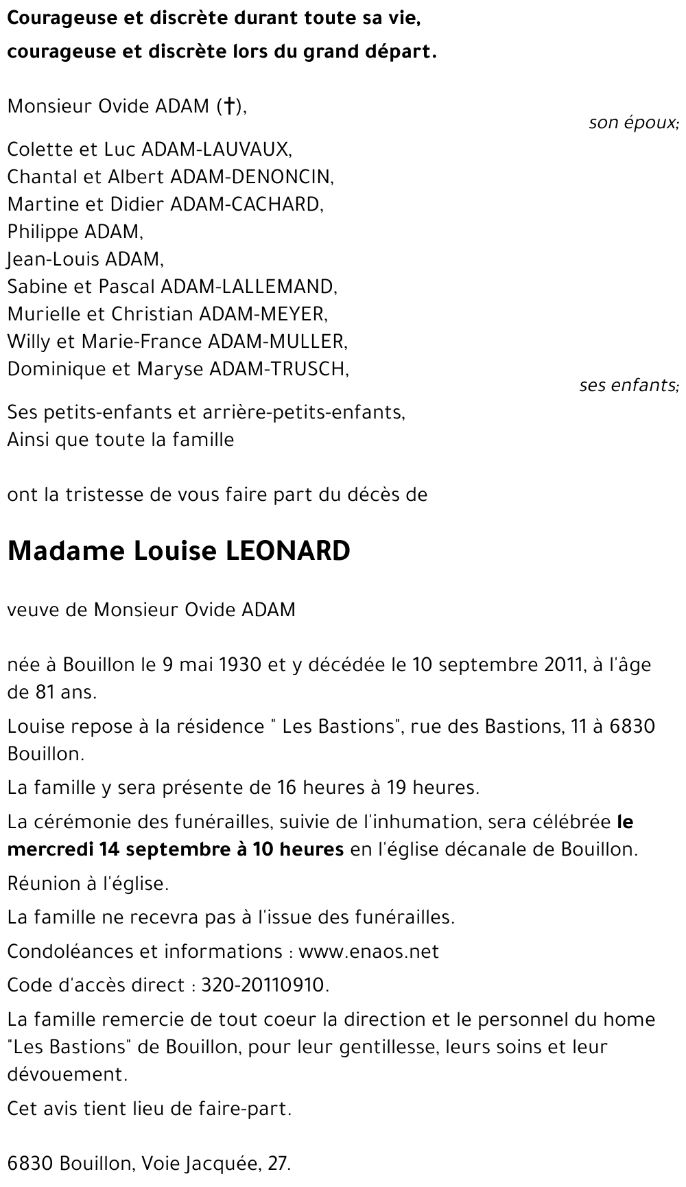 Louise LEONARD