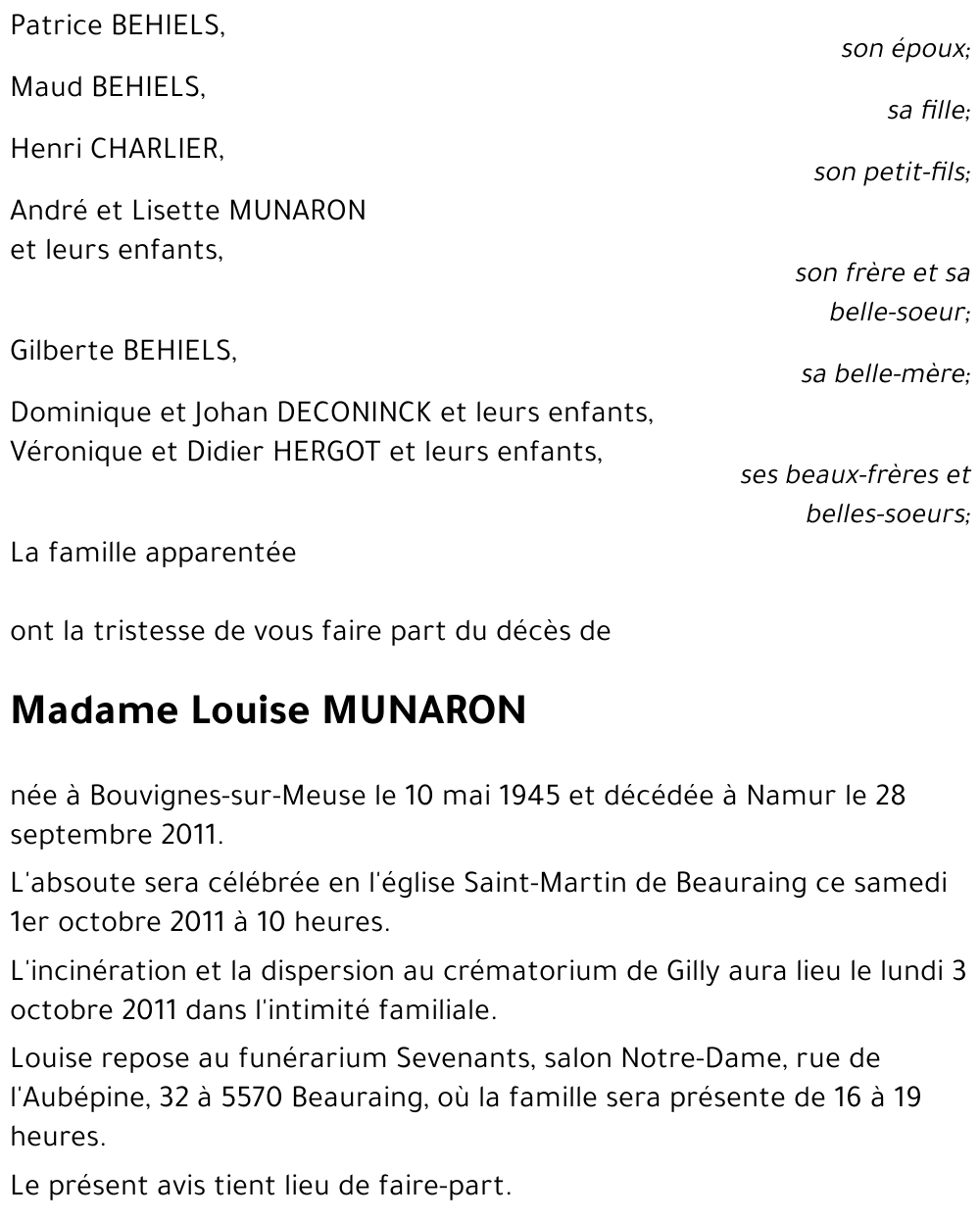 Louise MUNARON