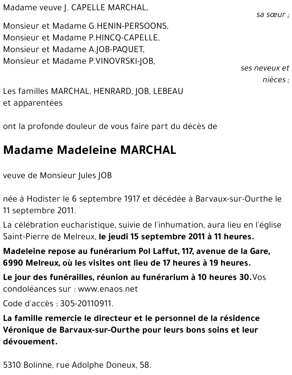 Madeleine MARCHAL