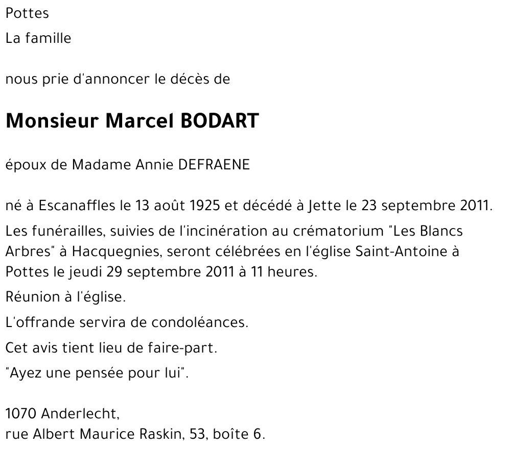 Marcel BODART