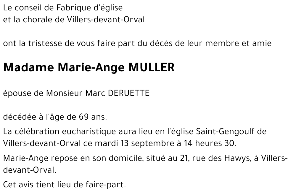 Marie-Ange MULLER