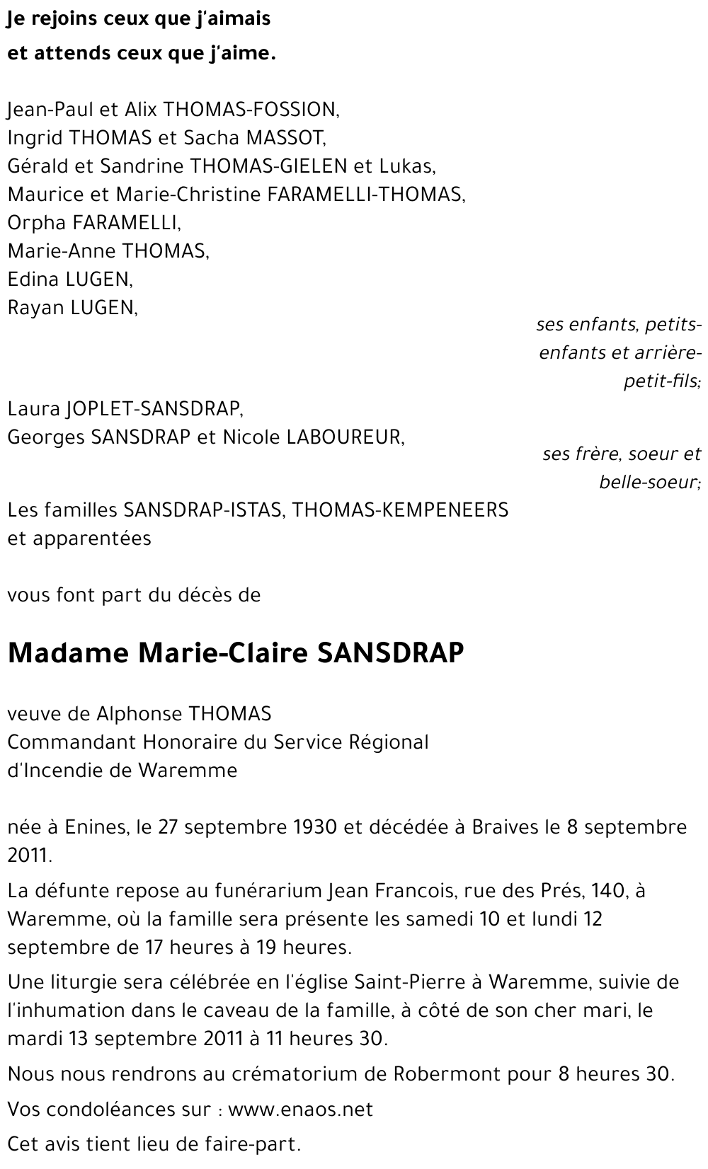 Marie-Claire SANSDRAP