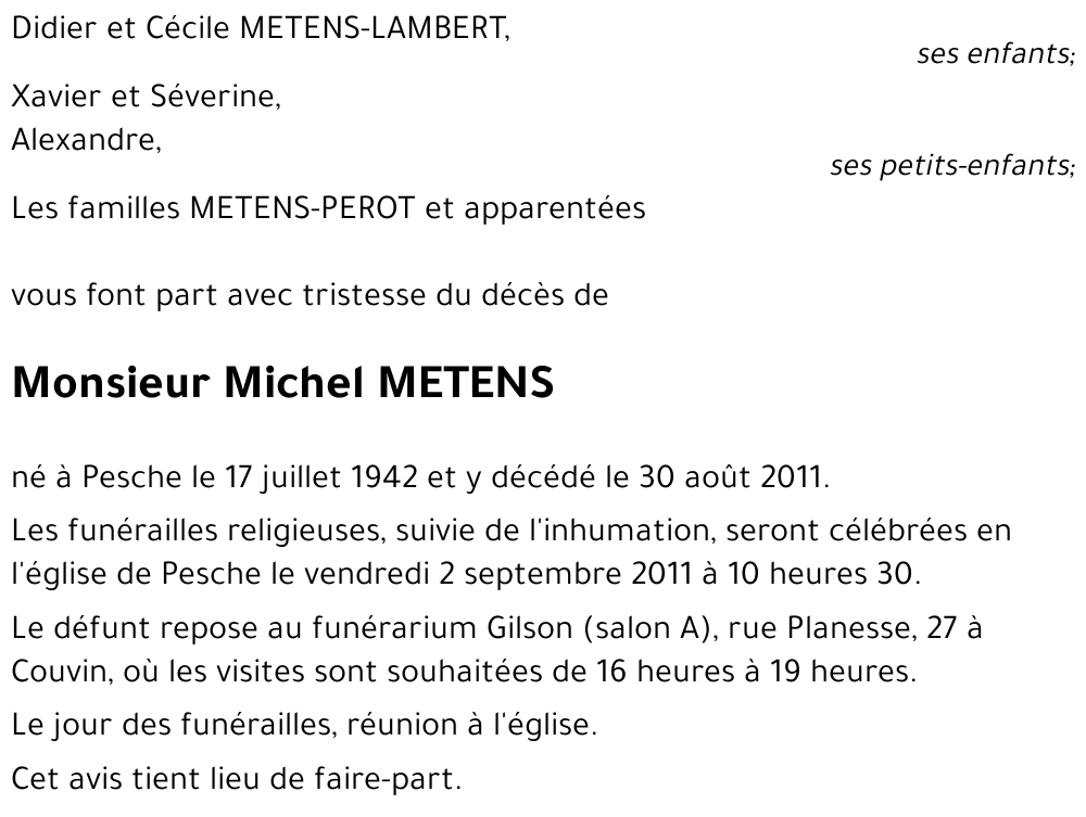 Michel METENS