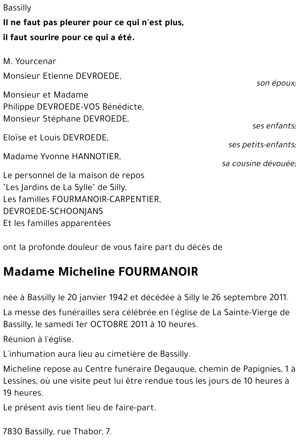 Micheline FOURMANOIR