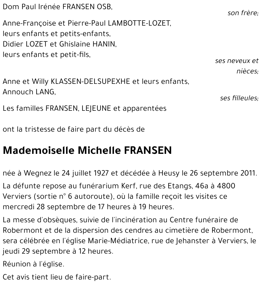 Michelle FRANSEN