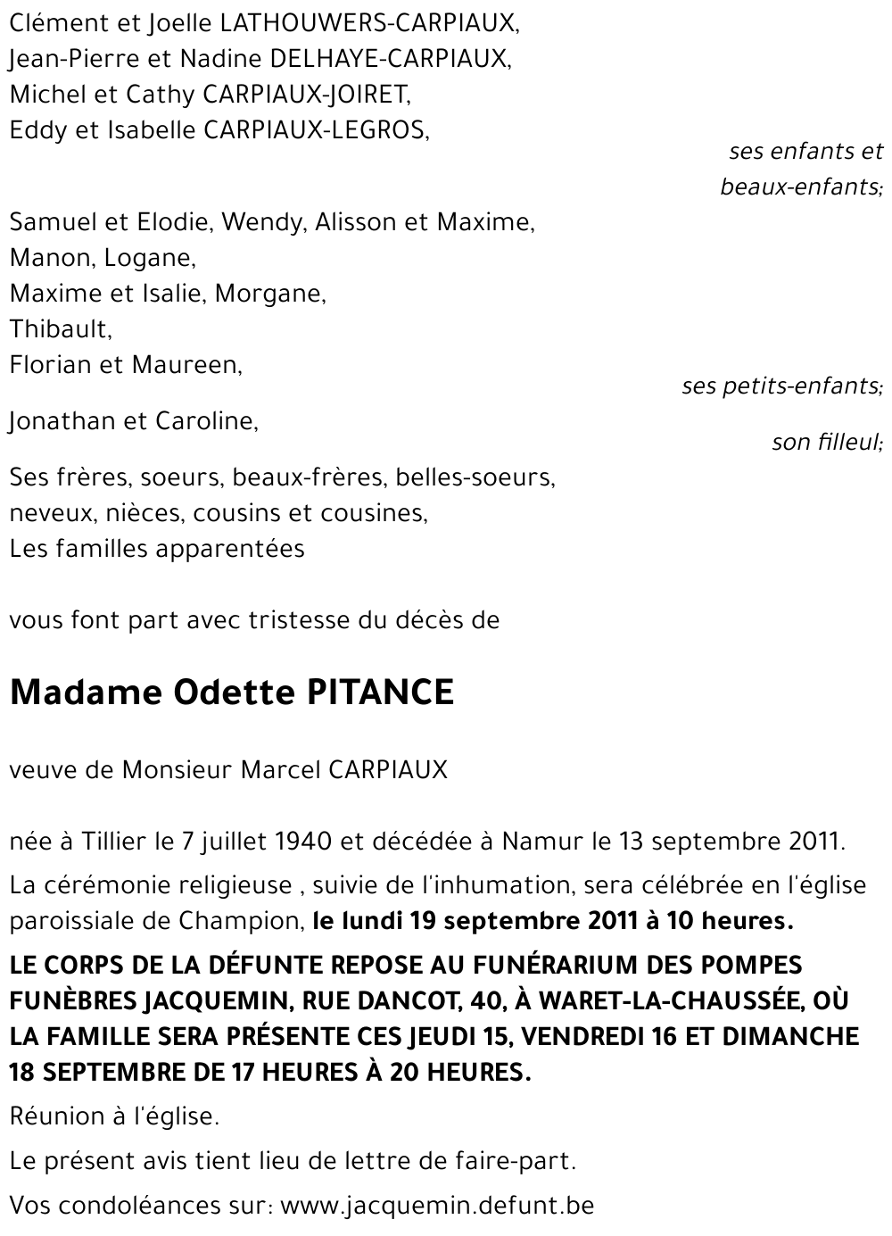 Odette PITANCE