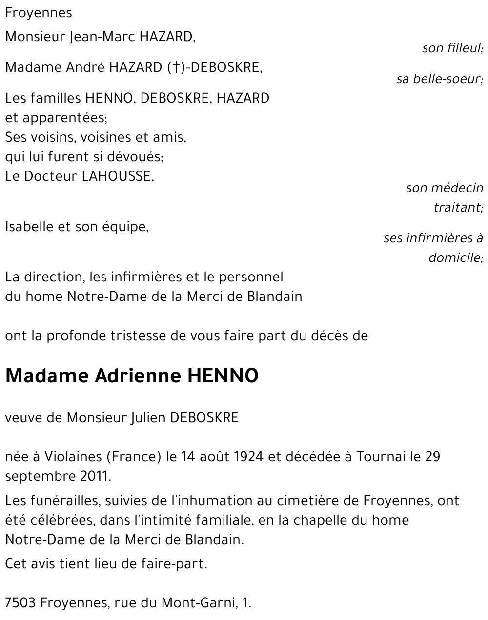 Adrienne HENNO
