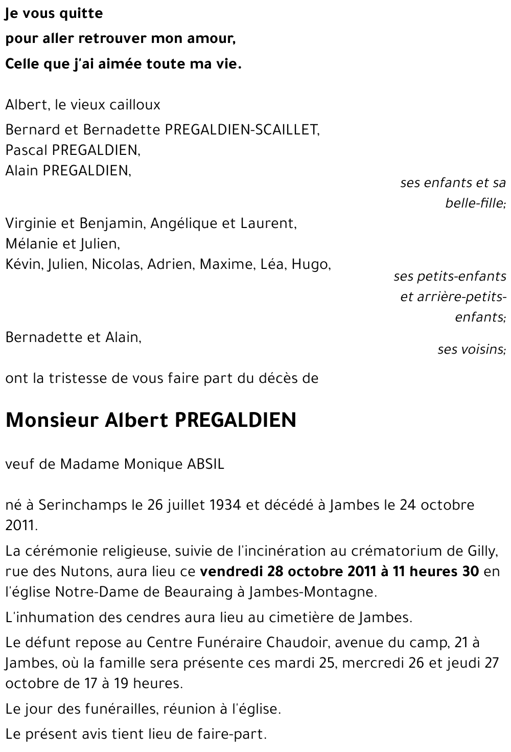 Albert PREGALDIEN