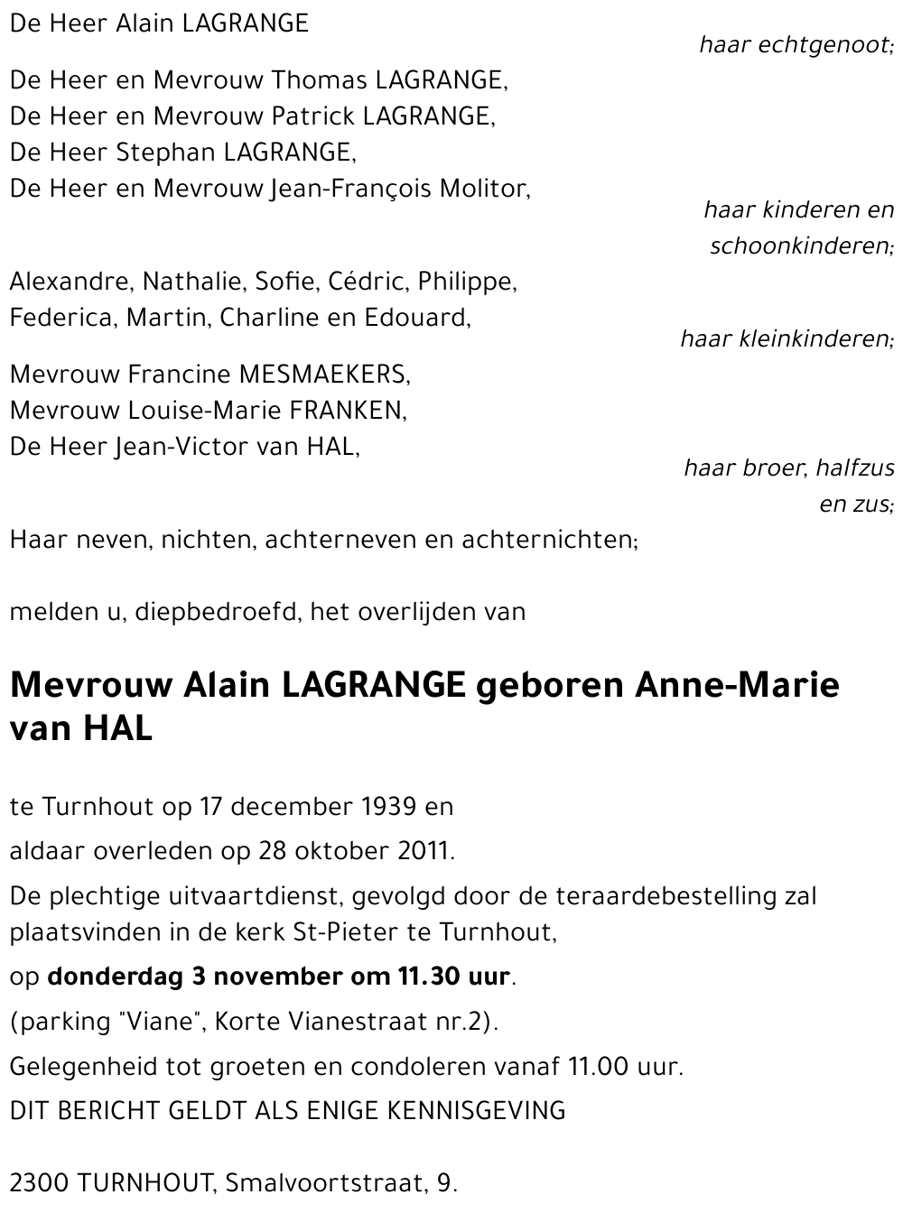 Anne-Marie VAN HAL